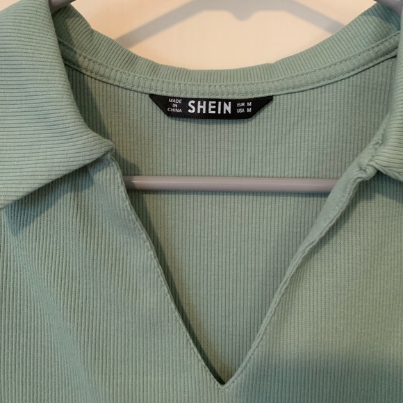 Sage Green Cropped Polo - Picture 3 of 3
